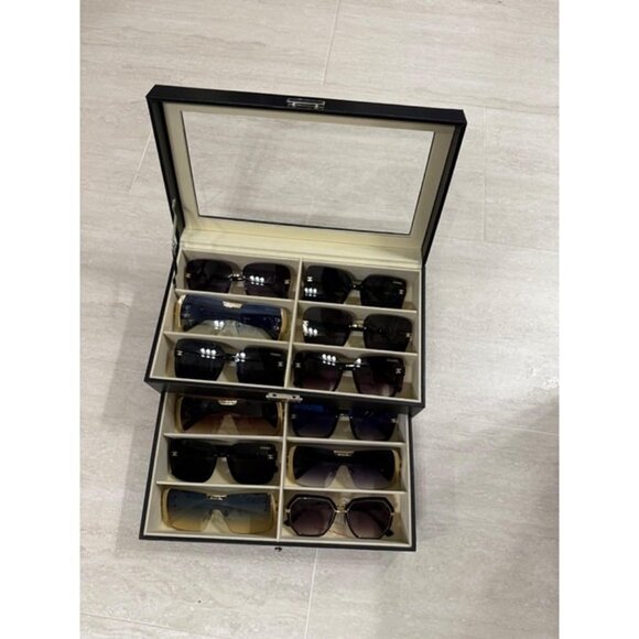 Sunglasses Organizer with 12 Slots Multiple Eyeglasses Display Box - Picture 1 of 8